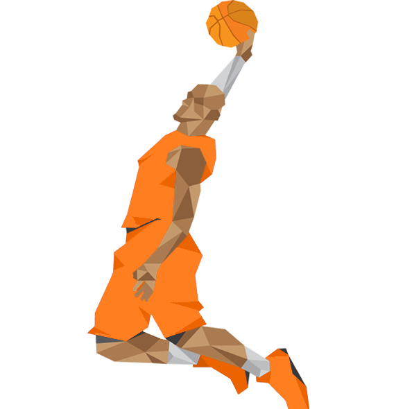 Joueur de basket en tenue orange